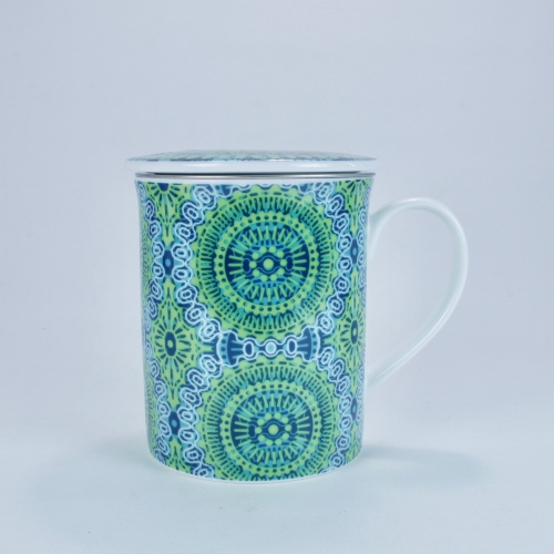 Taza c/ Filtro Tea Logic Nanji, 300 ml, verd/azul, porcelana