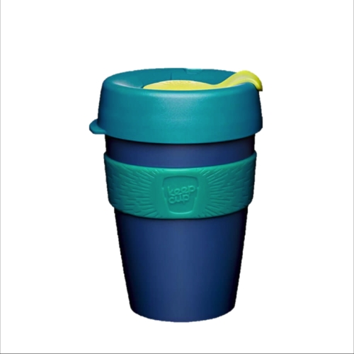 Vaso Reutilizable KeepCup Hydro M, 340 ml, azul/verde/índigo, plástico BPA Free