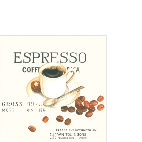 Servilleta PPD Espresso Coffee, 250 x 250 mm