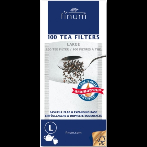 Filtro papel Finum p/tetera L, 100 unidades