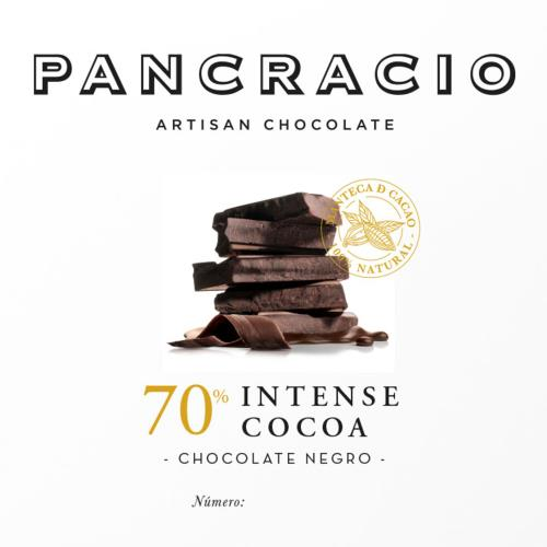 Mini Tableta Chocolate Negro Pancracio 70% Intense Cocoa, 45 g
