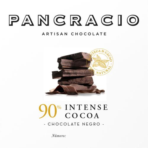 Mini Tableta Chocolate Negro Pancracio 90% Intense Cocoa, 45 g