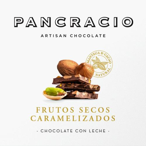 Mini Tableta Chocolate con Leche Pancracio Frutos Secos caramelizados, 45 g