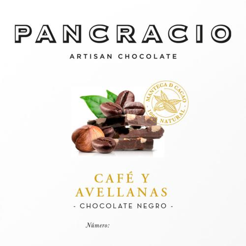 Mini Tableta Chocolate Negro Pancracio Café y Avellanas, 45 g